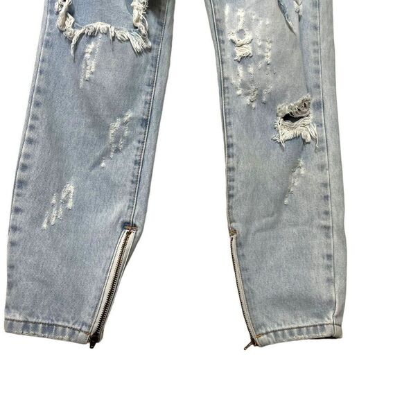 One Teaspoon Free Birds Trashed Rigid Jeans Women’s Size 27 Distressed 7/8 Zip - Picture 7 of 16
